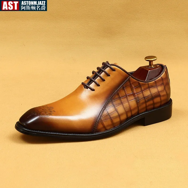 Туфли мужские кожаные ручной работы успешная Деловая и офисная удобная обувь