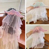 new girls beautiful sequins wing mesh hairpins headband kids sweet hair clip party decorate fashion hair accessories