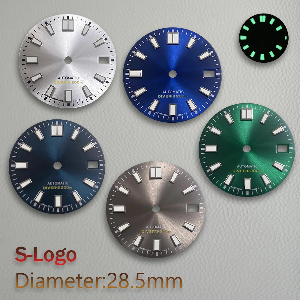 Циферблат NH35/36 28 5 мм циферблат SUB MOD логотип S Sunray подходит для механизма NH35/NH36