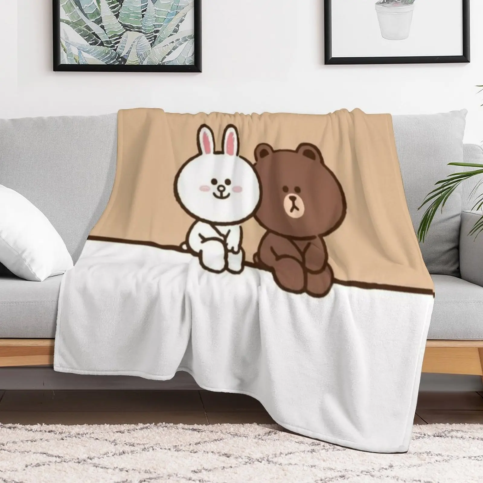 Коричневый конический медведь плед на диван большие одеяла люксового бренда