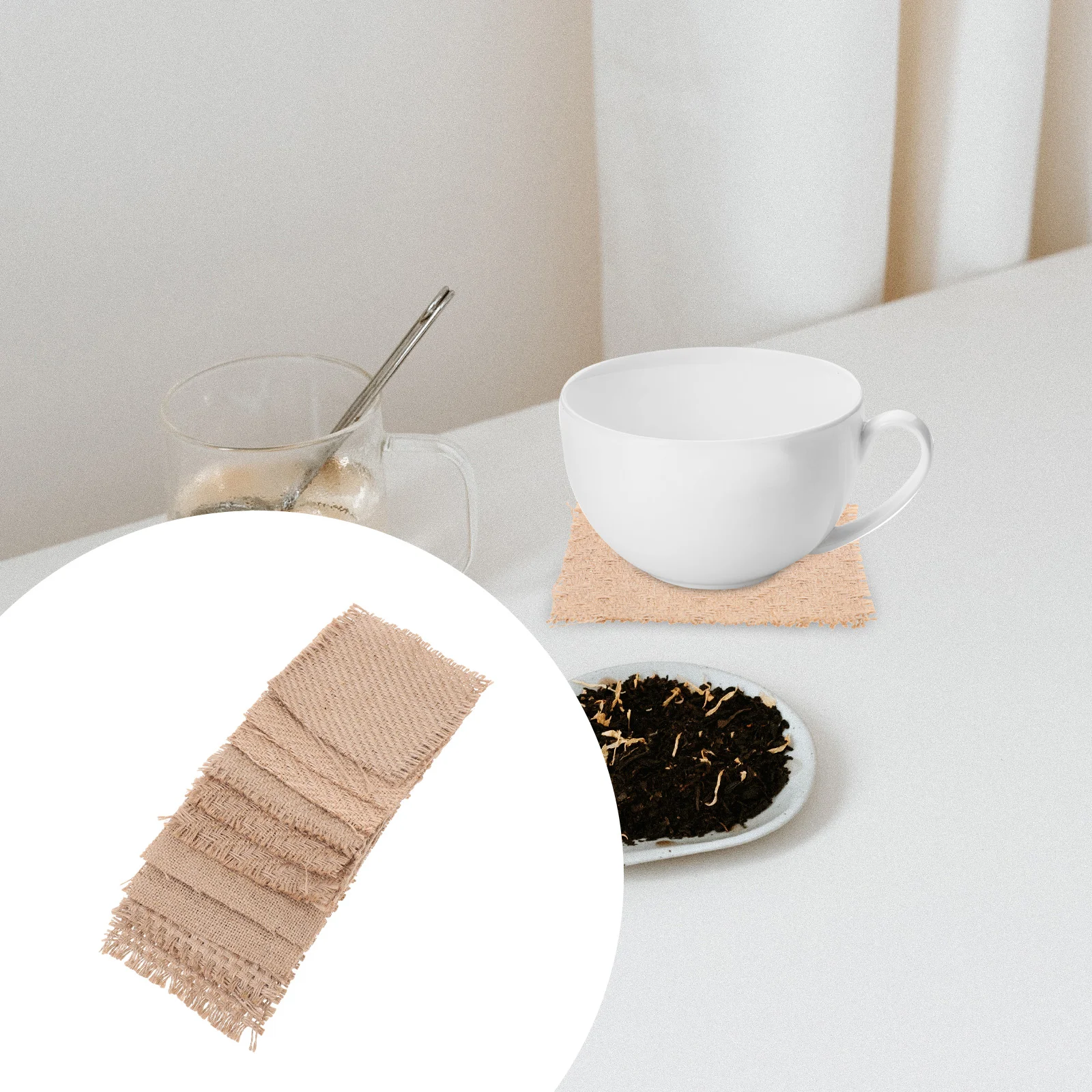 

10Pcs Linen Insulation Mat Candle Cup Cushion Photography Prop Mixed Style