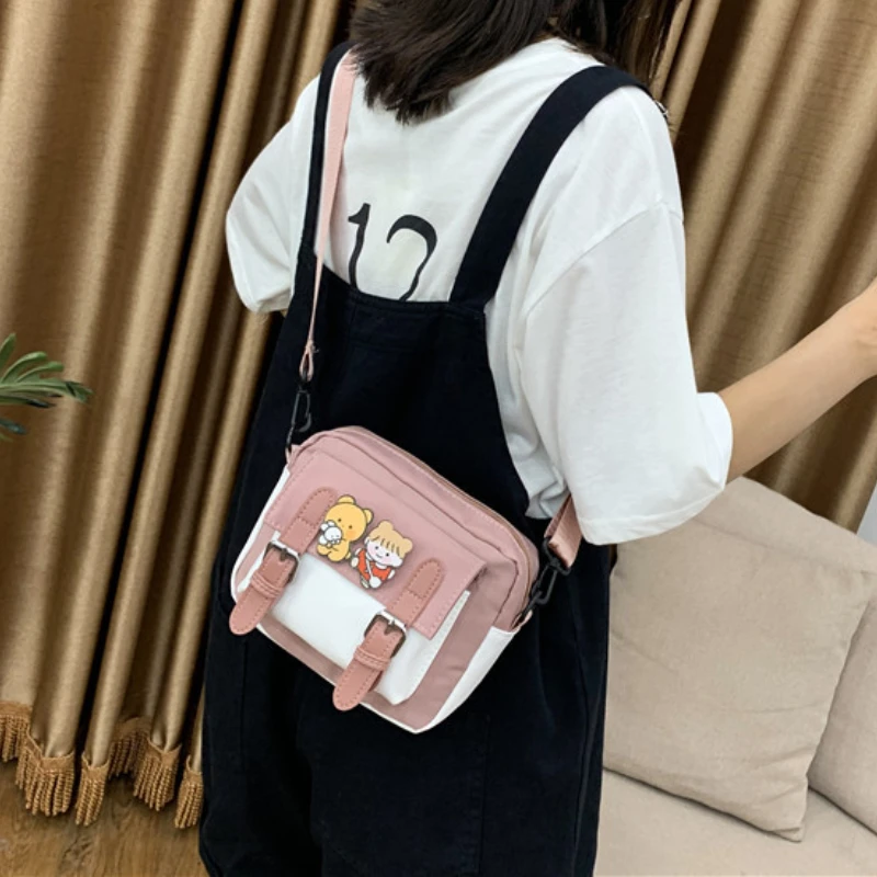 Girl Boy Messenger Bag New Children Small Bags Lovely Nylon Bag Student Shoulder Small Square Bag