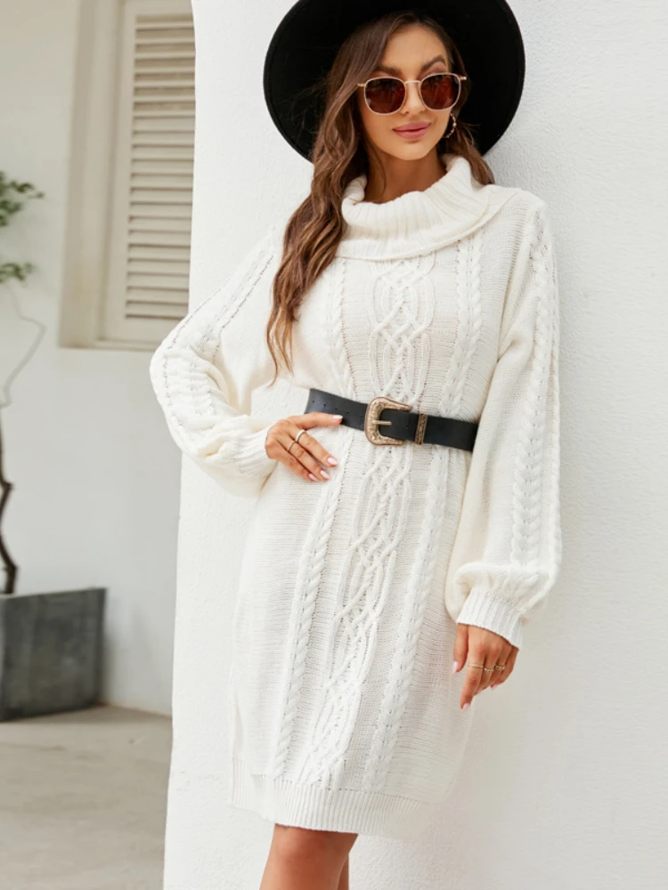 

Long Sleeve Elegant Tight Knit Midi Dress Women Autumn Winter Solid Color V Neck Sweet Korean Vintage Long Sweater Dresses 2022