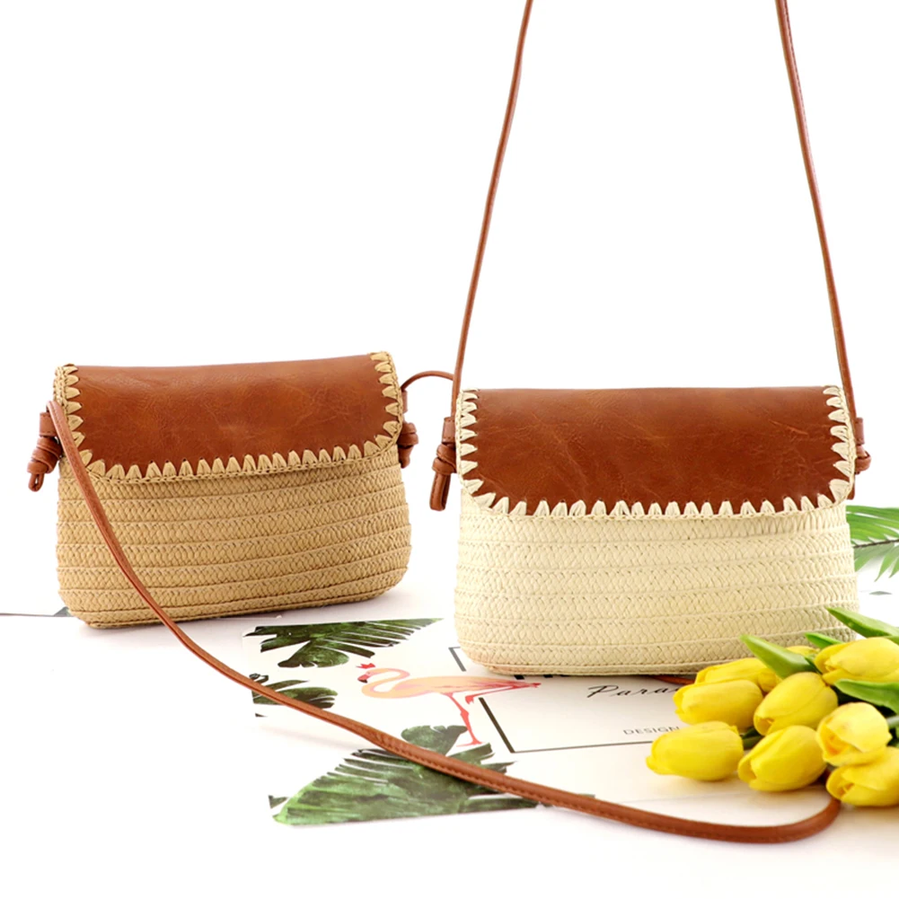 

Women Hand-woven Crossbody Bags Bohemian Retro Paper Rope Sea Beach Small Messenger Bag Fashion Exquisite Simple Shoulder Bags