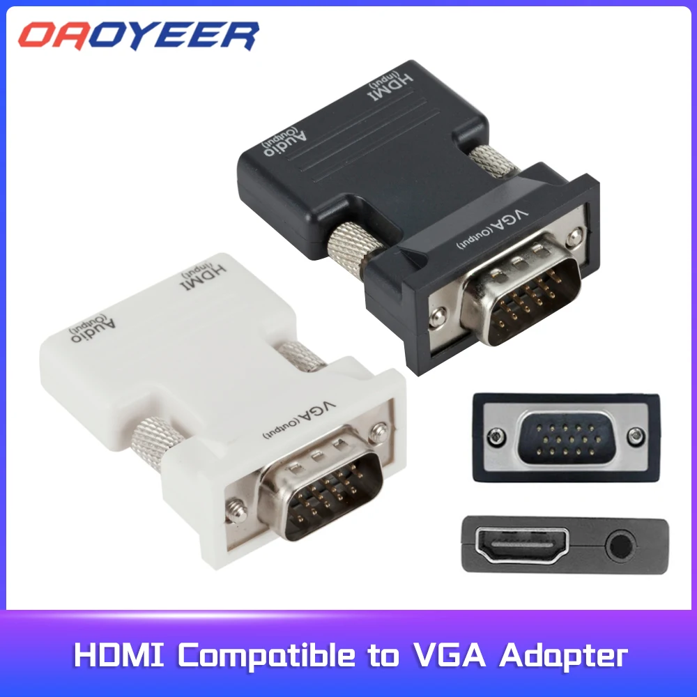 Переходник VGA «папа»-«мама» с гнездом HDMI и аудиокабелями 480P/720P/1080P для PS3/4 HD TV монитора проектора ПК ноутбука ТВ-приставки Переходник VGA «папа»-«мама» с гнездом HDMI и аудиокабелями 480P/720P/1080P для PS3/4 HD TV монитора проектора ПК ноутбука ТВ-приставки