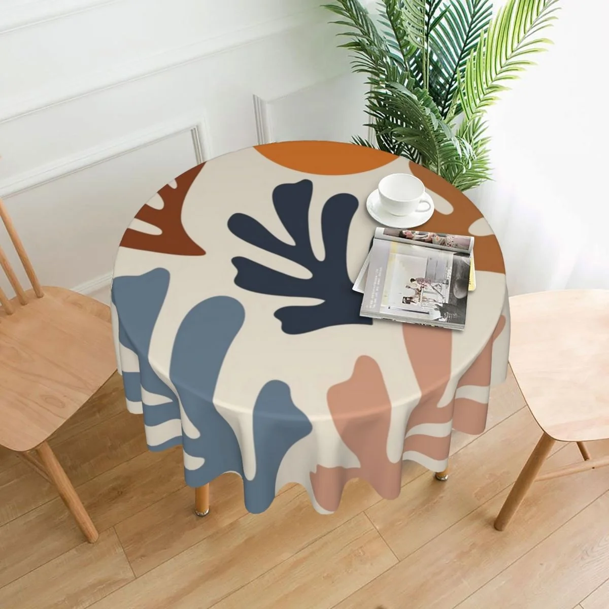 

Cutouts Tablecloth Abstraction Tablecloths Polyester Printed Oilproof Round Manteles for Dining Table Decor