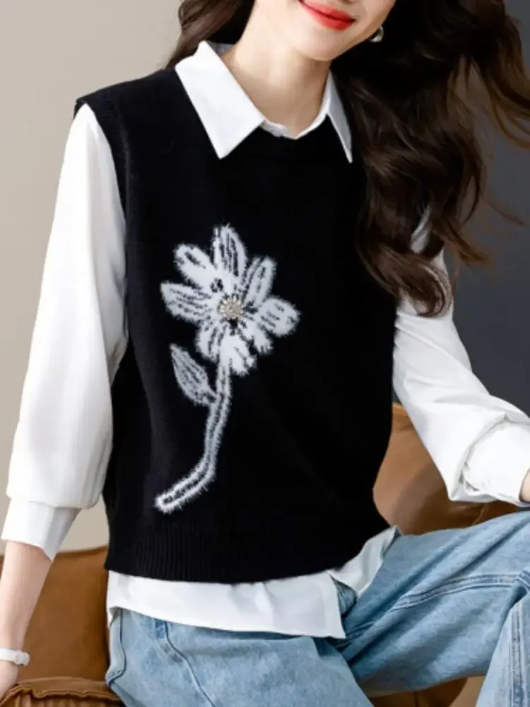 Женский свитер короткий зеленый жилет укороченный вязаный в клетку кардиган