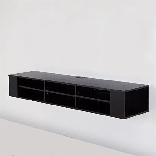 

Life Mounted Media Console - 66\u201D Wide - Extra Storage - Black Oak - By