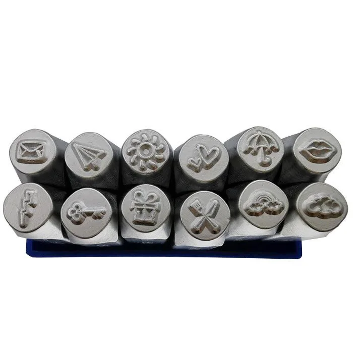 

6mm 12pcs Flower/Animal Chrome#40 Kit Tool die Punch Stamp Stamping Case Leather Craft HRC50, Plating Matt on surface