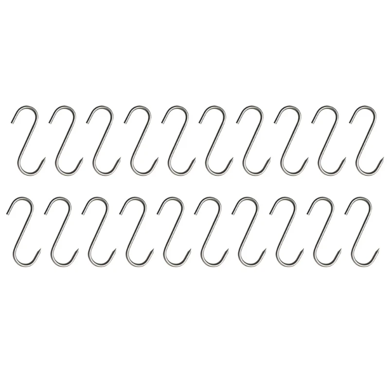 

20 Pcs High Quality S Butcher's Hooks Food Grade Stainless Steel Kitchen