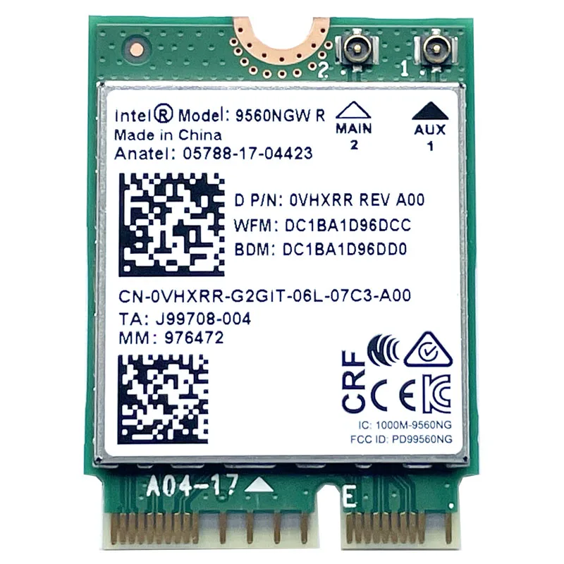 

Оптовая продажа, Новая беспроводная карта для Intel AC 9560 9560NGW 9560AC m.2 cnvi Wifi Bluetooth 5,0 8020.11ac 2,4g/5 ГГц для Windows 10