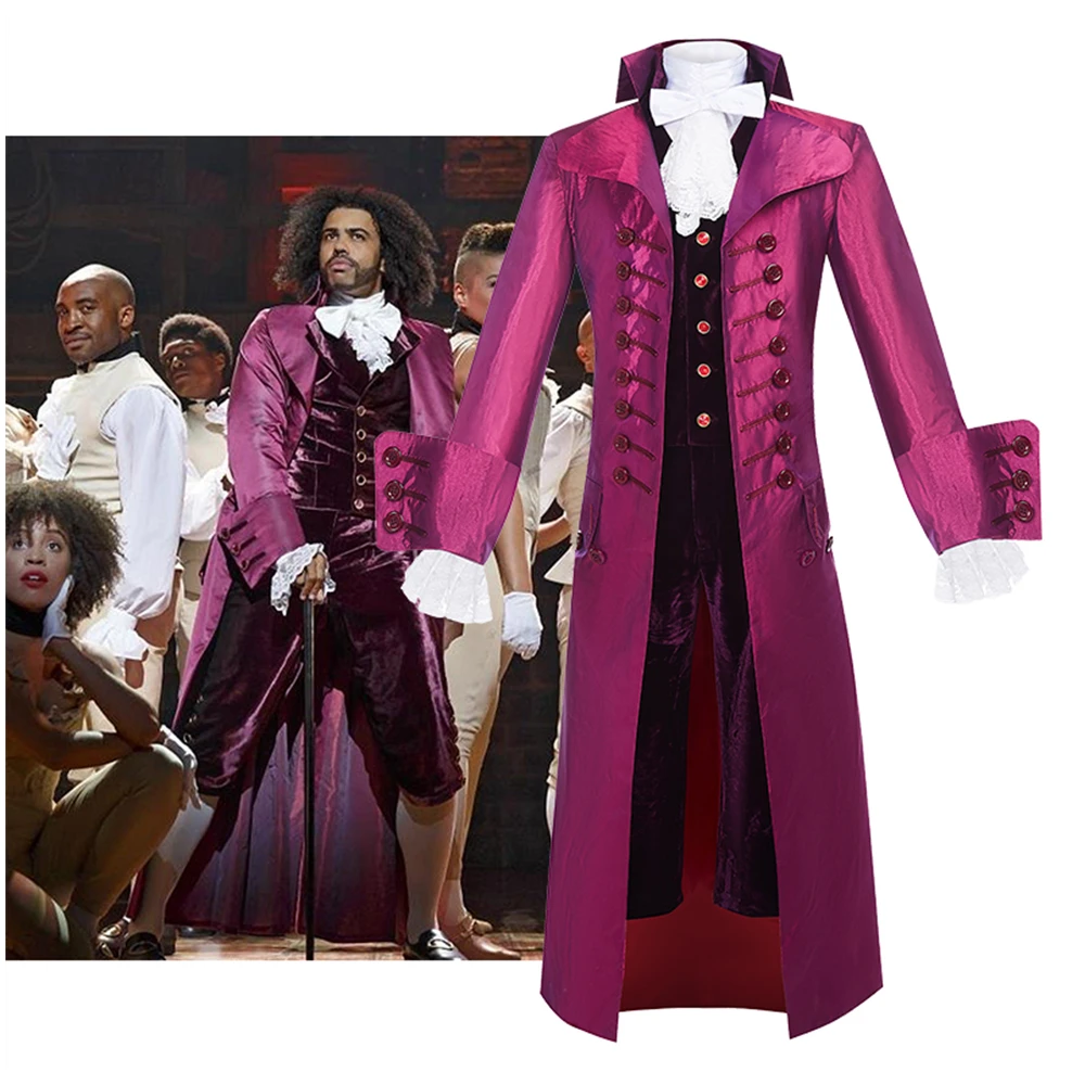 

Musical Hamilton Thomas Jefferson Marquis De Lafayette Cosplay Costume Outfit Halloween Carnival Men Red Suit