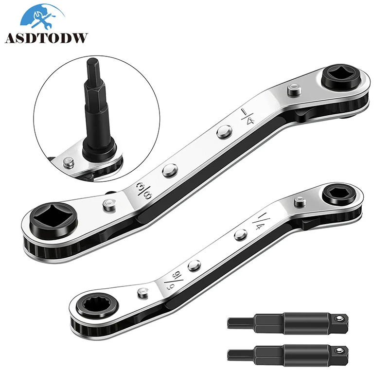 

2x Service Wrench Set 3/16 To 5/16 Allen Wrench Tools Hex Key Adapter for Fixing Air Conditioning Refrigeration Device