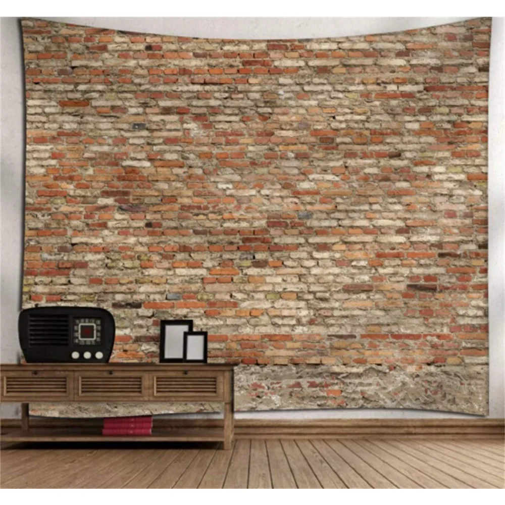 

Brick Tapestry Nature Art Marble Loam Style Wall Hanging Vintage Rampart Tapestries Bedroom Living Room Dorm Wall Decor Cloth