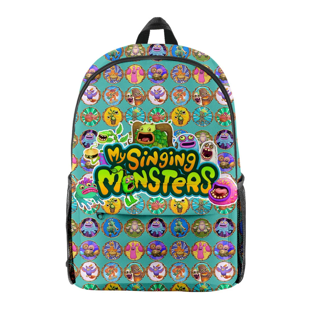

3D New Backpack My Singing Monsters Monster Concert Backpack Male and Female Schoolbag Primary and Secondary School Students