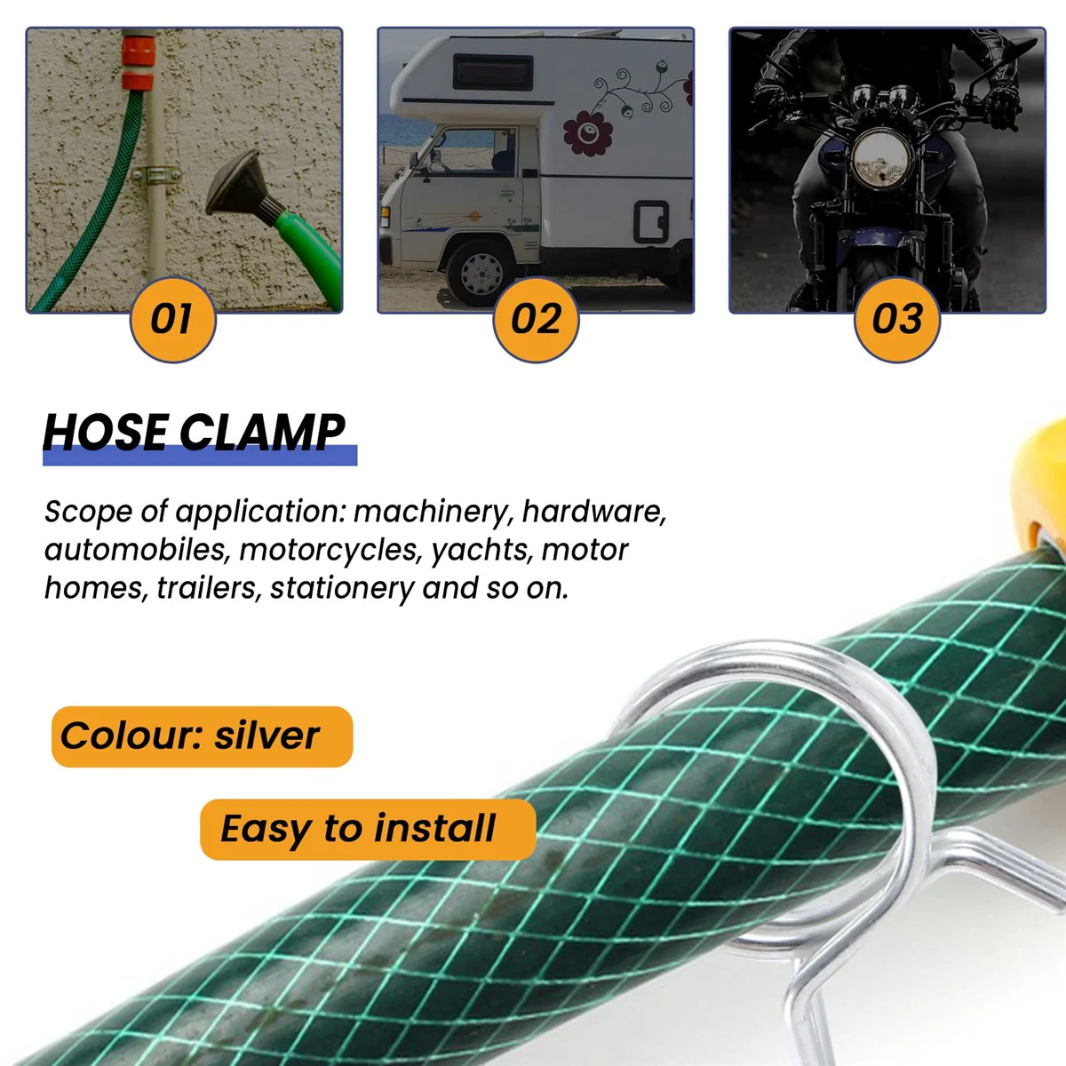 150 шт./компл. пружинный зажим из нержавеющей стали для шланга крепеж топливный