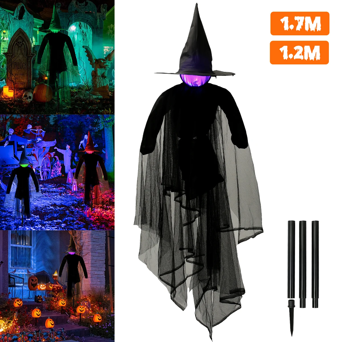 

Ведьма на Хэллоуин водостойкая светящаяся колышка ведьмы устойчивая к атмосферным воздействиям забавное страшное украшение волшебника кр...