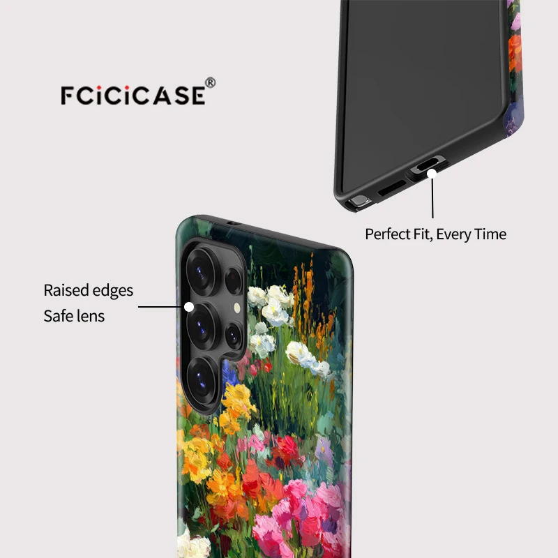 Фото Противоударный чехол Fcicicase для телефона Samsung Galaxy A56 A26 A36 A16 S25 Ultra S24 S23 Plus S20 FE 5G с цветочным принтом, силиконовый чехол №4