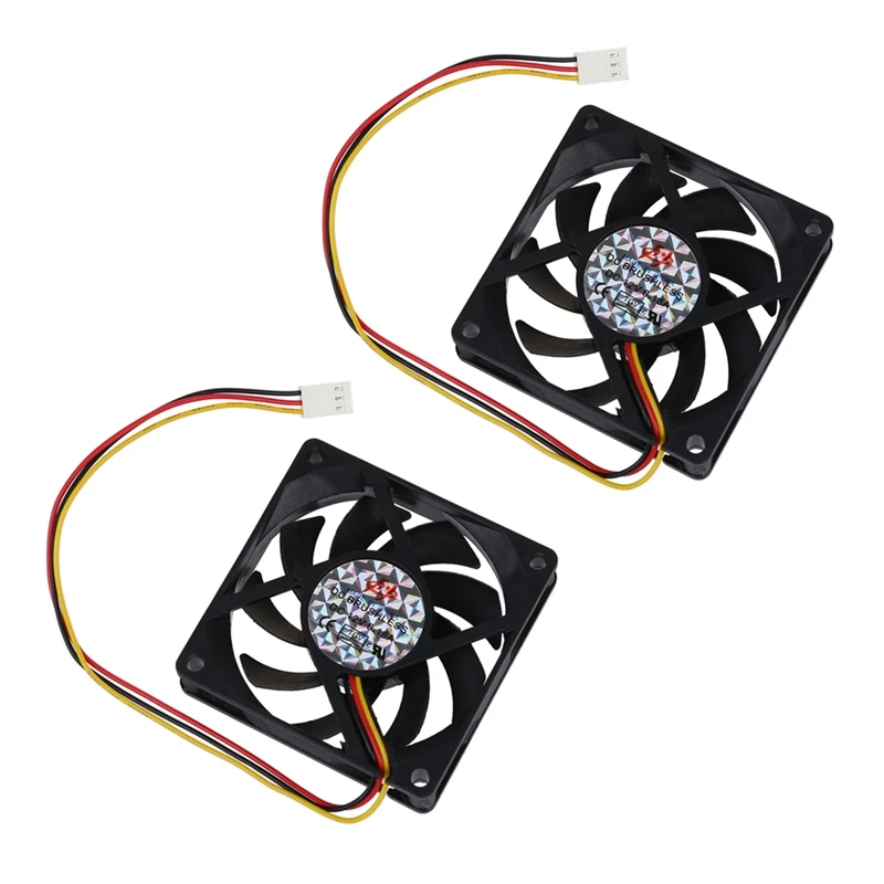 

2X PC Chassis Computer Case 3 Pin Fan Cooling Cooler 70Mm