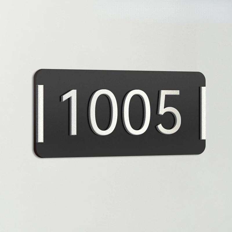 

Дверные таблички из акрила с плавающим золотым номером