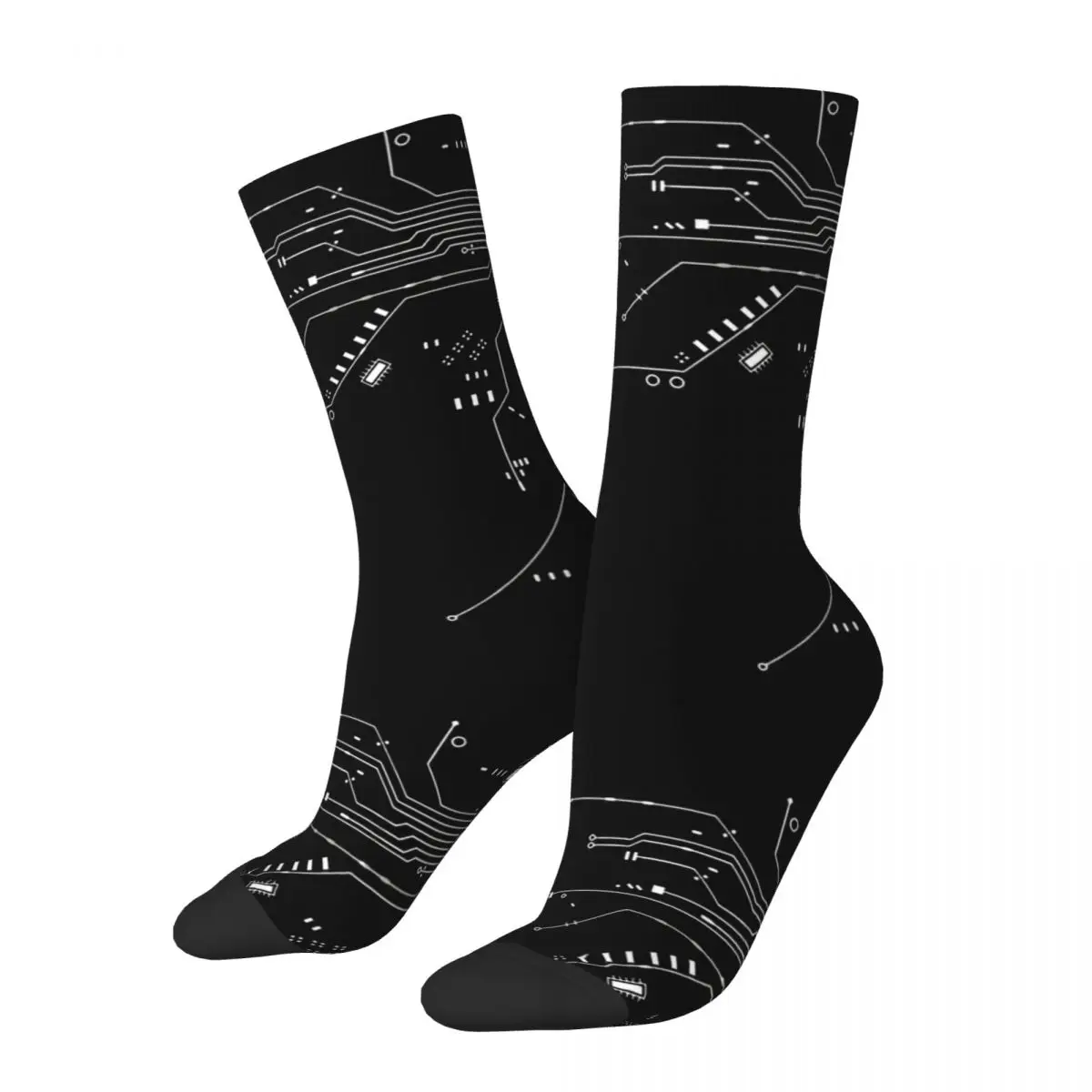 

Crazy Sock for Men Processor Circuit Diagram Coding Geek Developer CPU Happy Quality Pattern Printed Boys Crew Sock Casual Gift