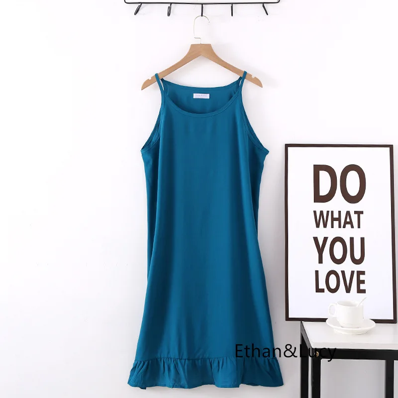 New Summer Ladies Lace Suspender Dress Sleeveless Solid Viscose Sexy Nightwear Spaghetti Strap Sleepwear Women Thin Sleep Tops