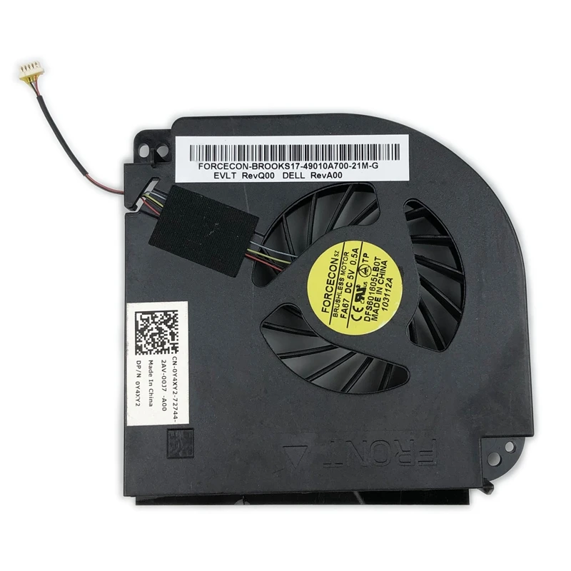 

New Original Laptop CPU Cooling Fan for Dell Precision M6400 M6500 M6600 Cooler FA67 0Y4XY2 F8V8 0N7J57 DC5V 0.5A