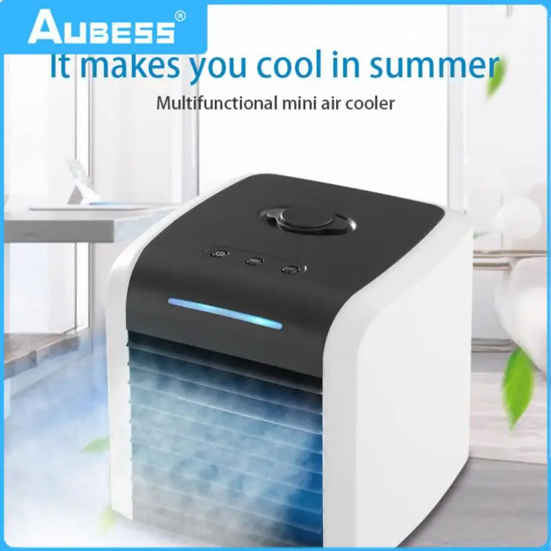 

Portable Air Conditioner Mini Evaporative Air Cooler Personal Rechargeable USB Fan Quiet Desk Fan With 2 Speeds For Home Office