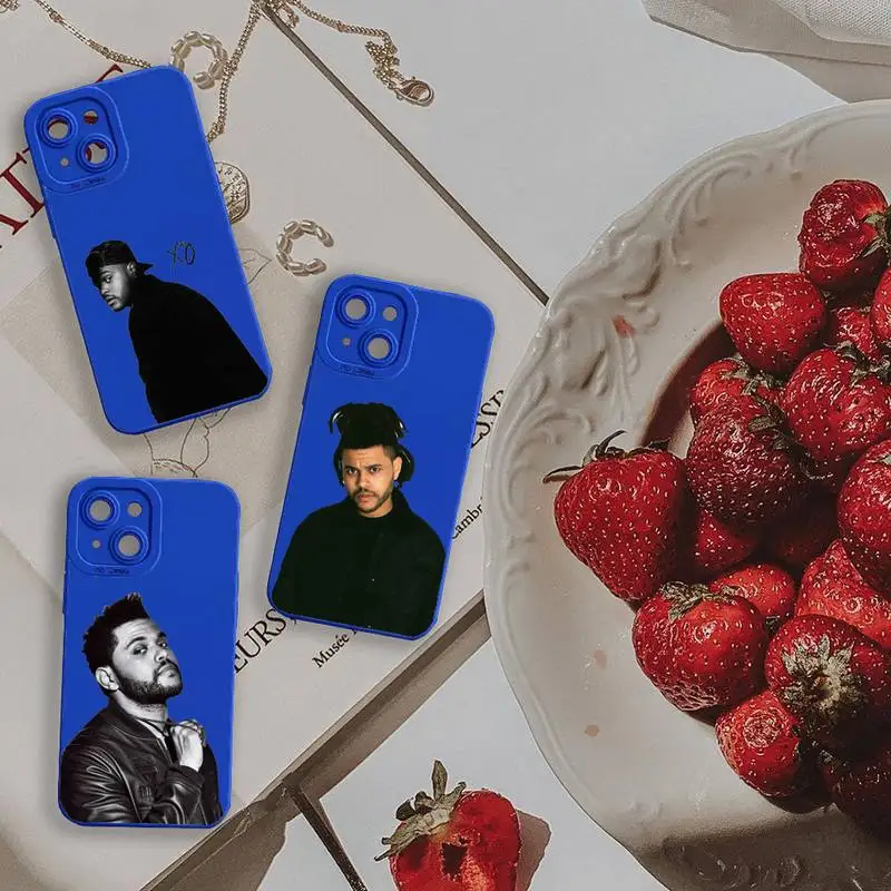 

The Weeknd Xo singer Phone Case For iPhone 13 12 11 Pro MAX Mini X XS XR 7 8 Plus Liquid Silicone Klein Blue