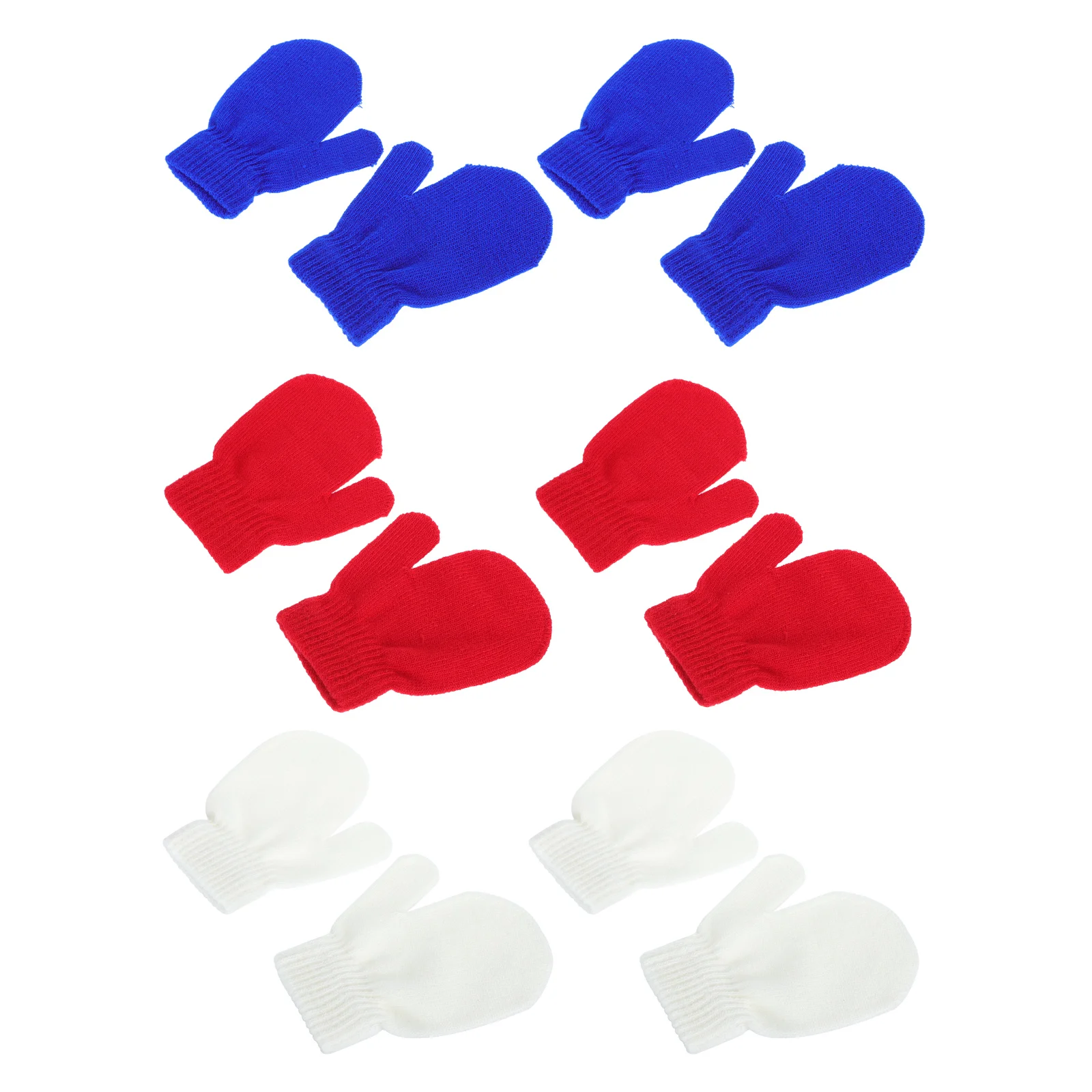 

6 Pairs Kids Winter Warm Mittens Knitted Mitts Comfortable Winter Mittens