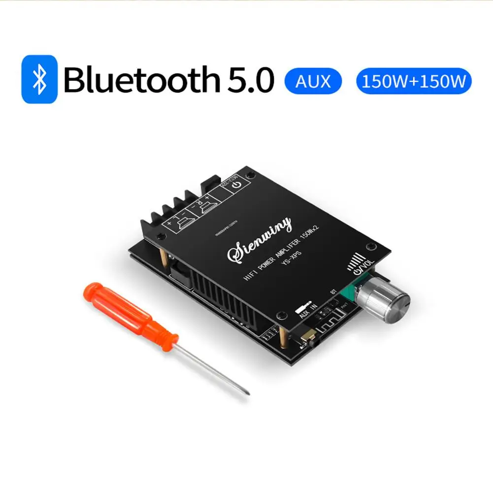 

150W+150W Bluetooth-compatible Audio Power Amplifier Board Module 2.0 Dual-channel Stereo TDA7498E Heat Sink YS-XPS