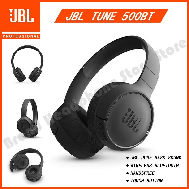 

Original JBL T500BT Wireless Bluetooth Headphone Deep Bass Sound Sports Game Headset with Mic Noise Canceling Foldable Earphones