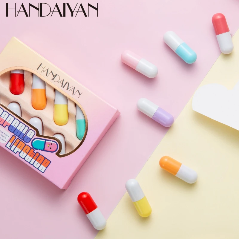 

HANDAIYAN Mini 8-color Set Capsule Lipstick Pill Lipstick Set Portable Lipstick Matte Lip Gloss Lipstick Cosmetics In Stock