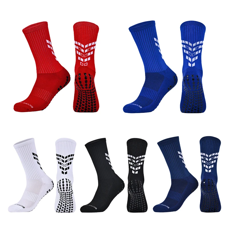 Новые нескользящие футбольные носки хлопковые квадратные силиконовые присоски