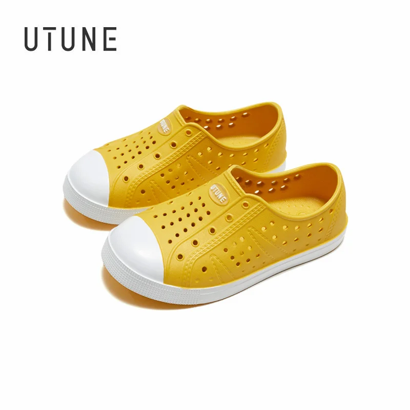 

UTUNE Toddler Garden Shoes Boys Summer Sandal Slippers 3-6Y Girls Shoes For Beach Baby Outside Shoes Fashion Hole Slide Slippers