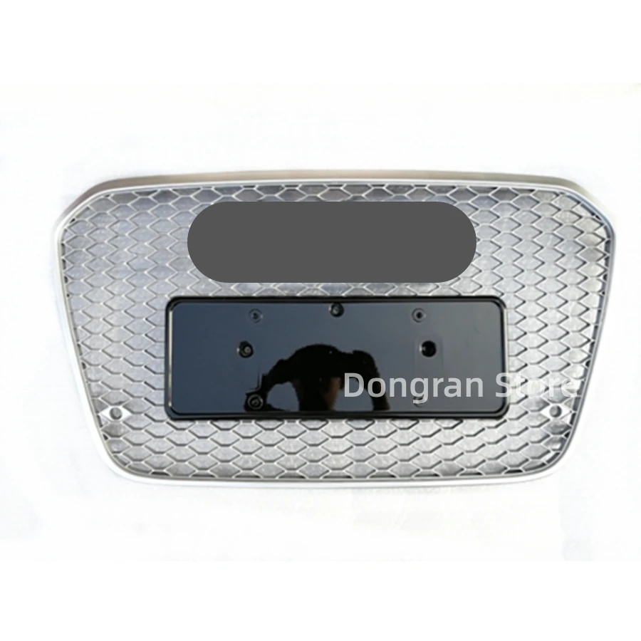 

For RS6 Style Front Sport Hex Mesh Honeycomb Hood Grill Chrome Frame Silver Grill For Audi A6/S6 C7 2012 2013 2014 2015