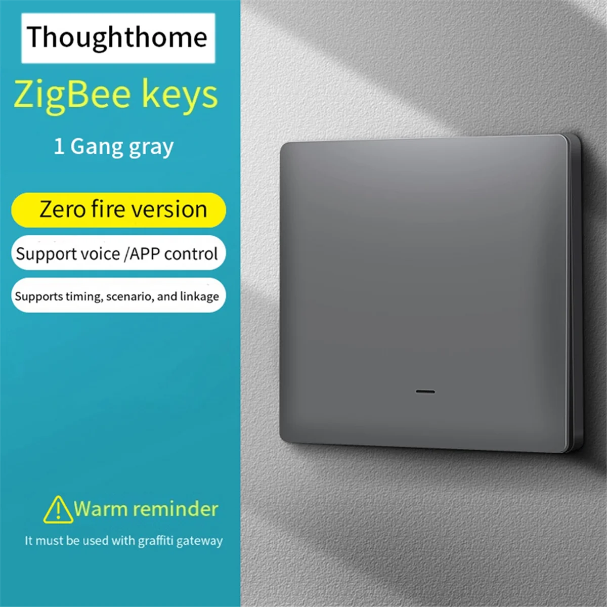 Умный переключатель ThoughtHome Tuya Zigbee голосовой интеллектуальный управления нулевая