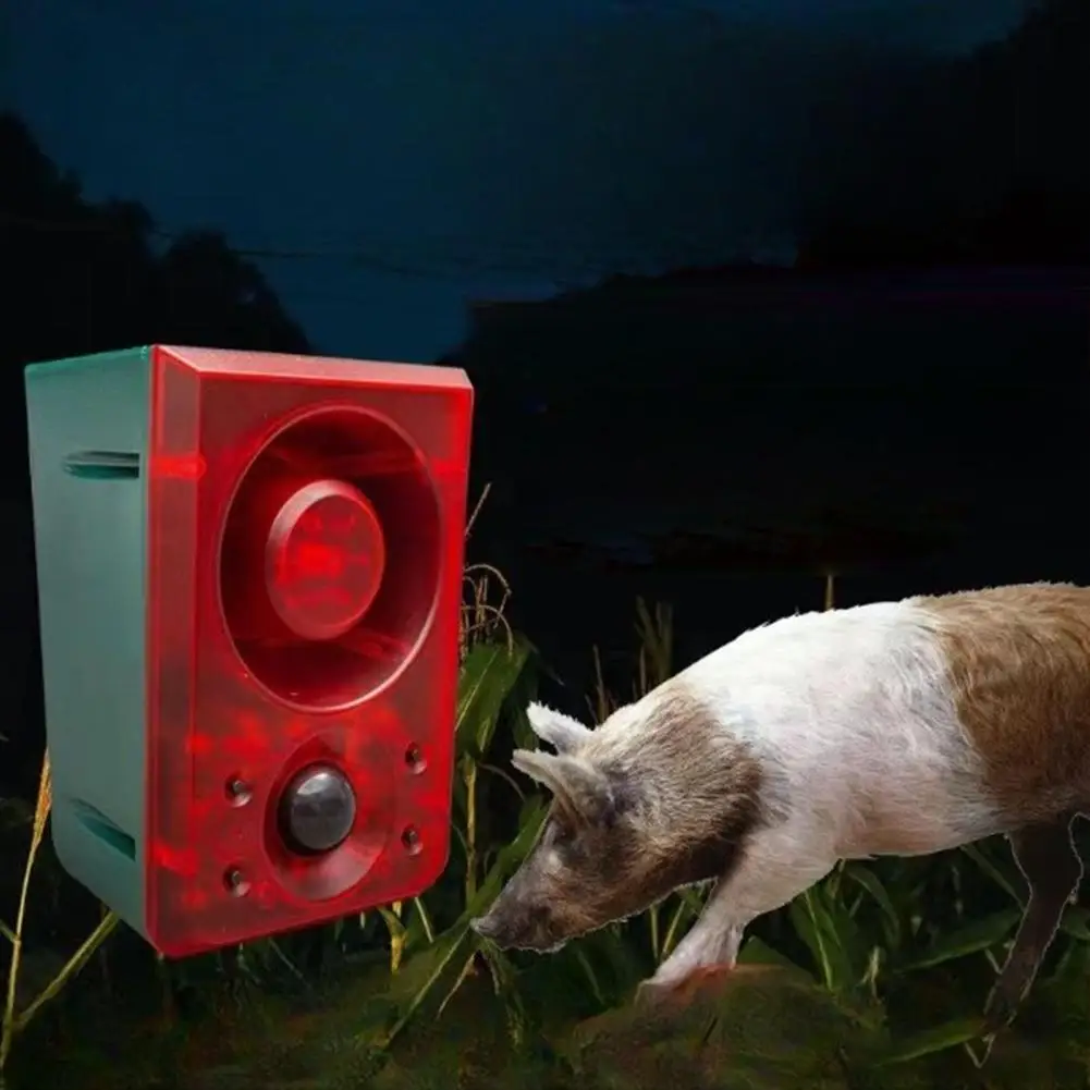 

NEW Solar Alarm Animal Driver Security Siren 3 Levels Adjustable Volume Infrared Remote Control Led Light