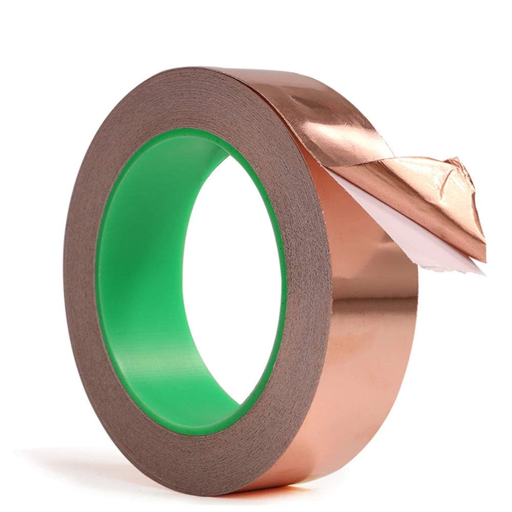 Copper Foil Adhesive Tape, Mask Electromagnetic Shield Eliminate EMI Anti-static Repair Double Sided Conductive Tape 10M