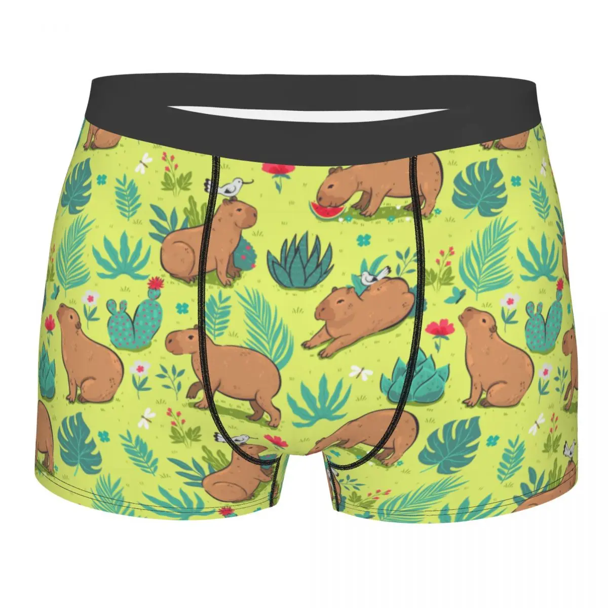 

Mens Cute Capybaras Graphics Underwear Funny Boxer Shorts Panties Homme Breathable Underpants Polyester Print