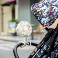 2022 baby stroller fan usb rechargeable 1200mah battery portable outdoor travel handheld folding electric air cooling fan