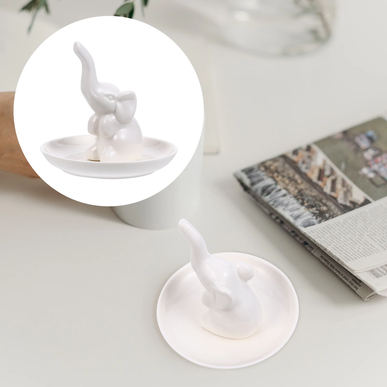 

Jewelry Dish Ring Ceramic Holder Elephant Tray Plate Trinket Display Organizerearring Bracelet Earrings Box Gifts Birthday Trays