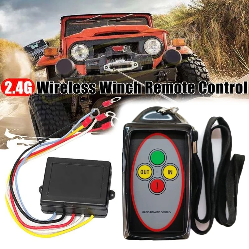 

12V Universal Mini Car Wireless Winch Electric Remote Control with Manual Matched Transmitter Kits for Trailer Truck D7YA