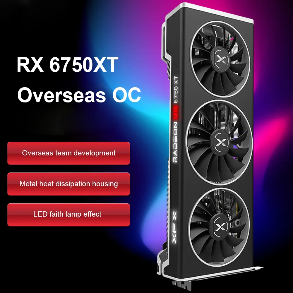 

Видеокарта XFX RX 6750, 12 Гб, 192 бит, GDDR6