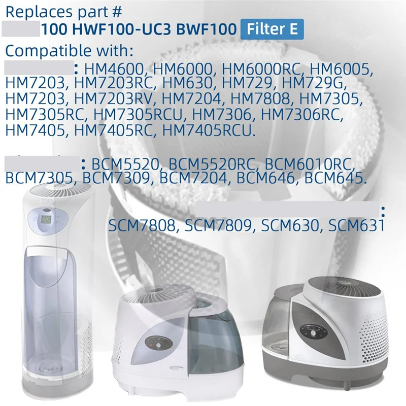 HWF100 Увлажнитель Wick Filter E Сменные фильтры для увлажнителей Holmes HWF100-UC3 Bionaire BWF100 — 4