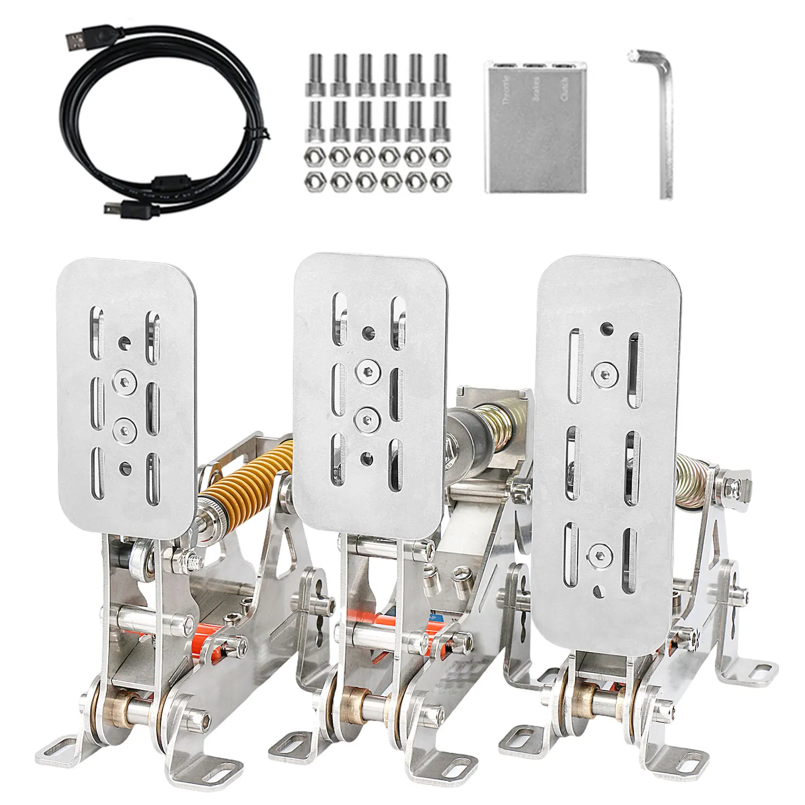 

3PC Stainless Steel USB Sim Racing Pedals for PC Games