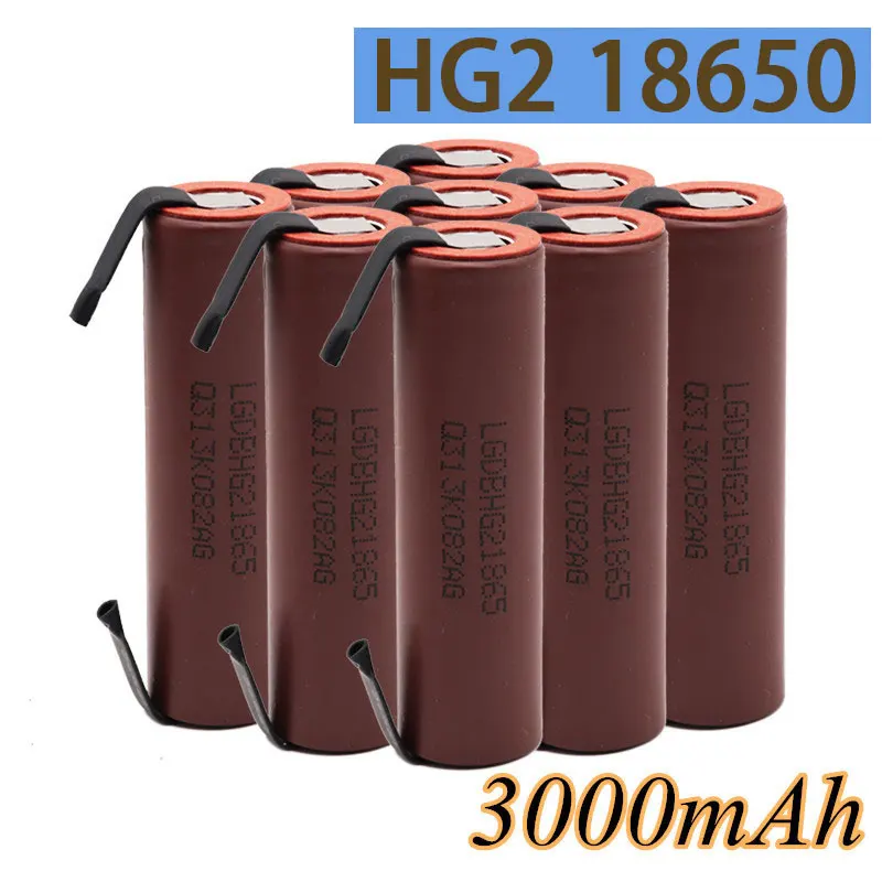 

100% Brand New and Upgraded 18650 HG2 45g 3000mAh with Strip Welding Screwdriver Battery 30A High Current+DIY Nickel