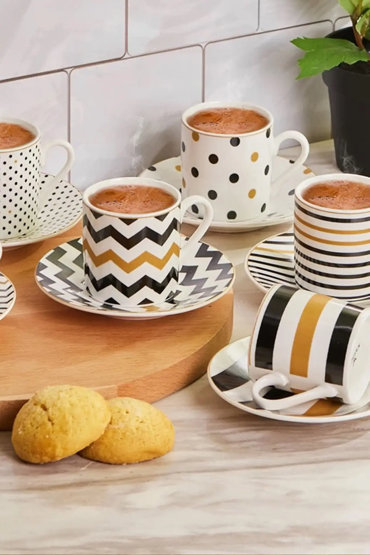 

Nossa 6 Seater Coffee Cup Set 80 ml Cups Tea and Presentation Tableware & Kitchen Home Furniture