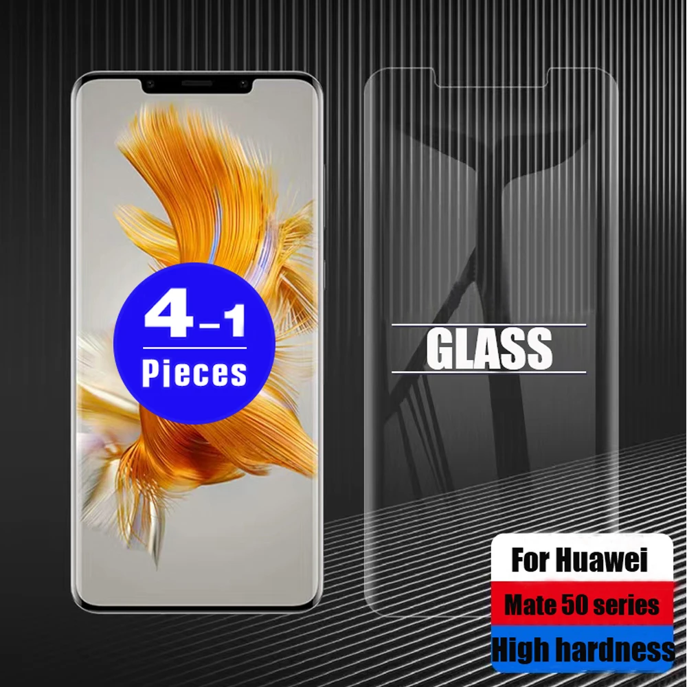 

1-4Pcs screen protector Glass For Huawei mate 50 40 RS 30 30E pro plus lite 50E 40E Tempered glass protective film smartphone HD