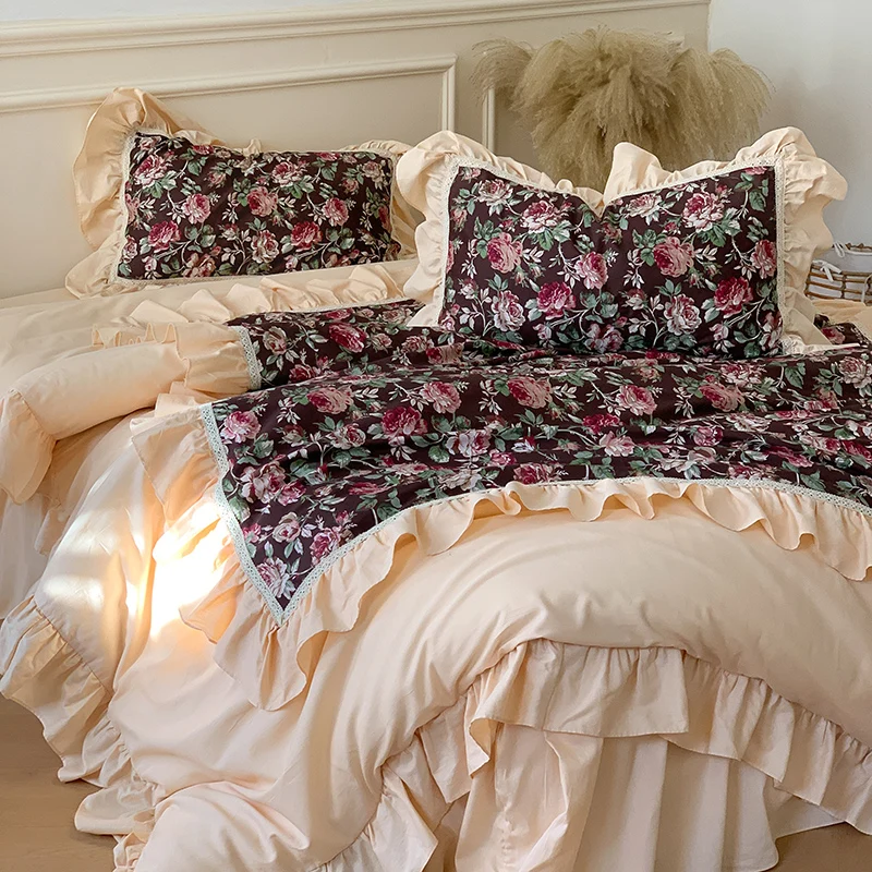 

Комплект постельного белья из 100% хлопка с винтажной французской юбкой